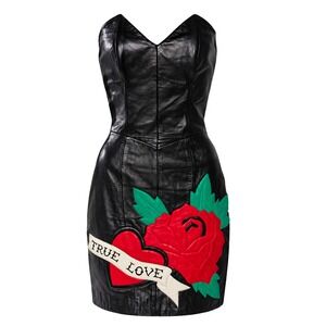 Michael Hoban for North Beach Vintage "True Love" Black Leather Mini Dress